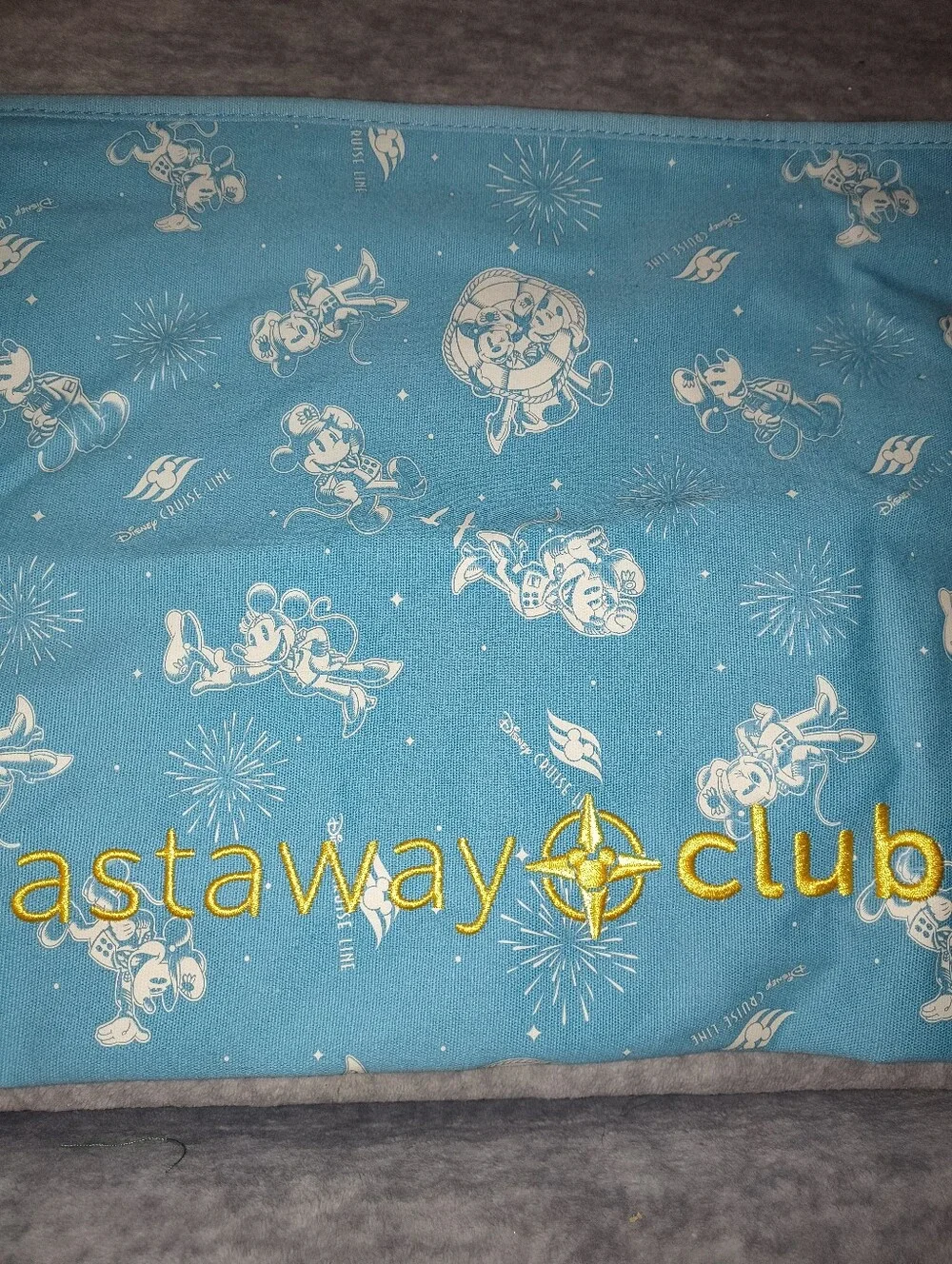 Castaway Blue Mickey Print Travel Pouch